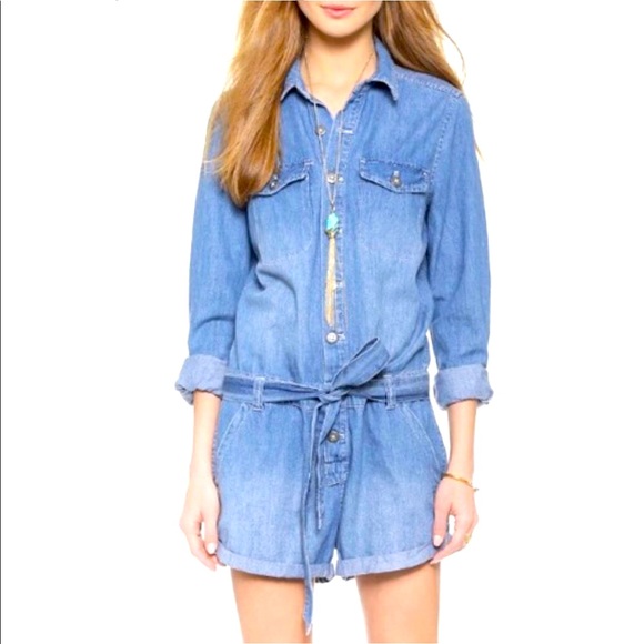 Free People Denim Rompe - Picture 3 of 7